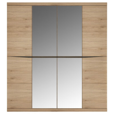 Metro-4-door-wardobr-with-2-mirror-doors-oak