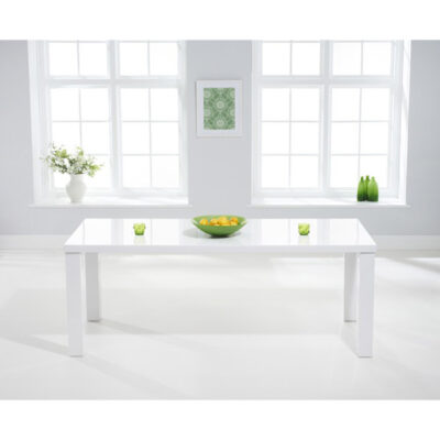Luna white gloss dining table rectangular