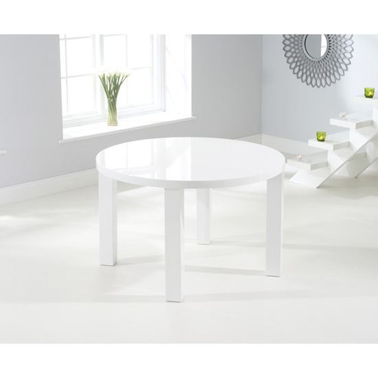 Ava Round Dining Table White Gloss 120 Cm 4 Seat Fads Ava Round Dining Table White Gloss, Dining Table Round White Gloss