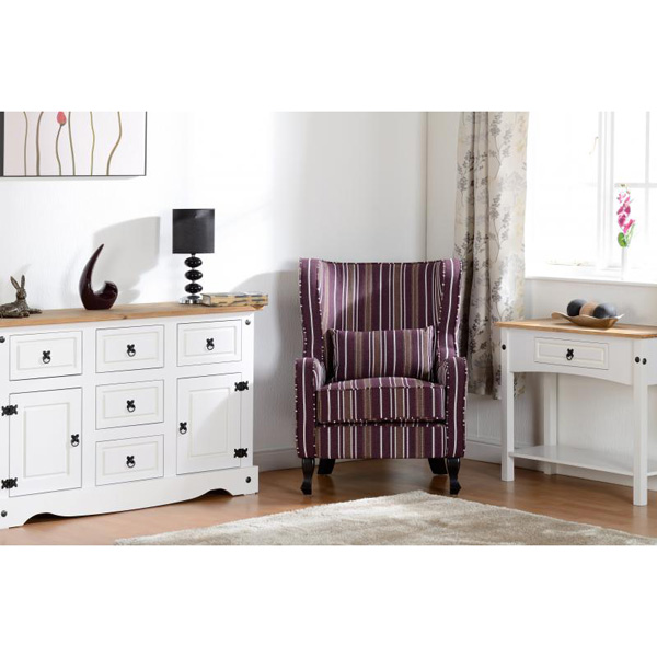 Corona Large Sideboard 2 Doors 5 Drawers In White/Pine FADS