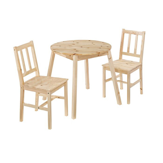 Prague Pine Dining Set Table 2, Unfinished Pine Dining Room Chairs