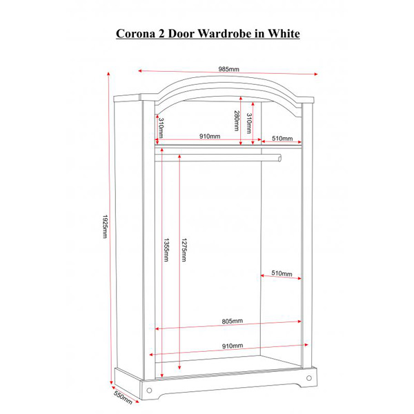 Corona White Trio Bedroom Set Bedroom Furniture FADS