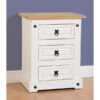 Corona white bedside chest 3 drawer
