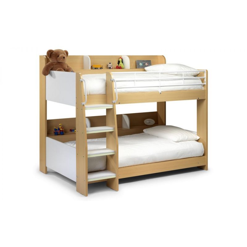 Domino Bunk Bed With Shelving White & Maple