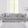Juliette Grey Fabric 3 Seater Chesterfield Sofa