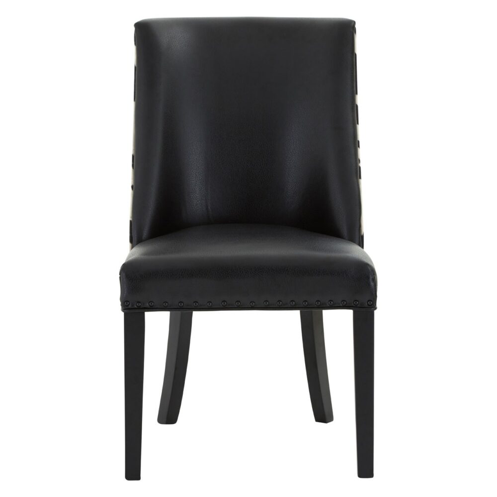 Rodeo Dining Chair Black Faux Leather Black Cowhide 2