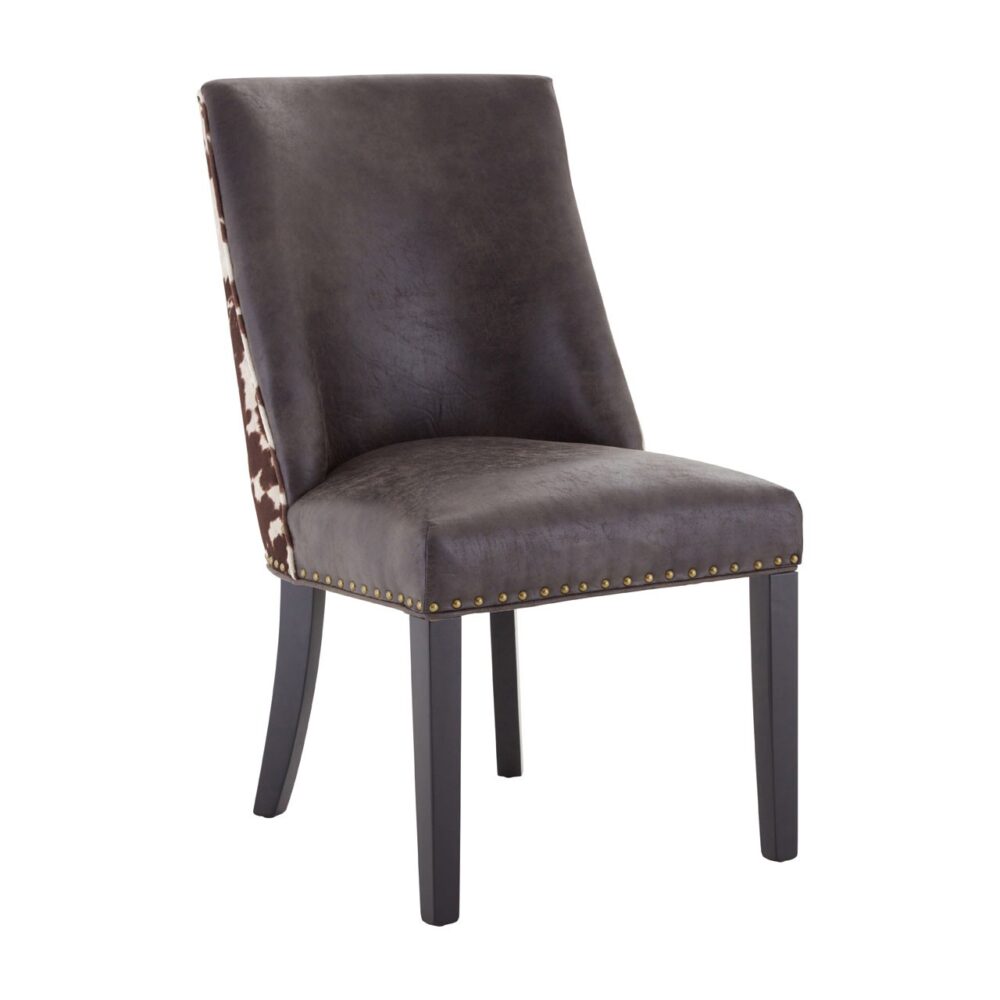 Rodeo Dining Chair Brown Faux Leather Brown Cowhide 3