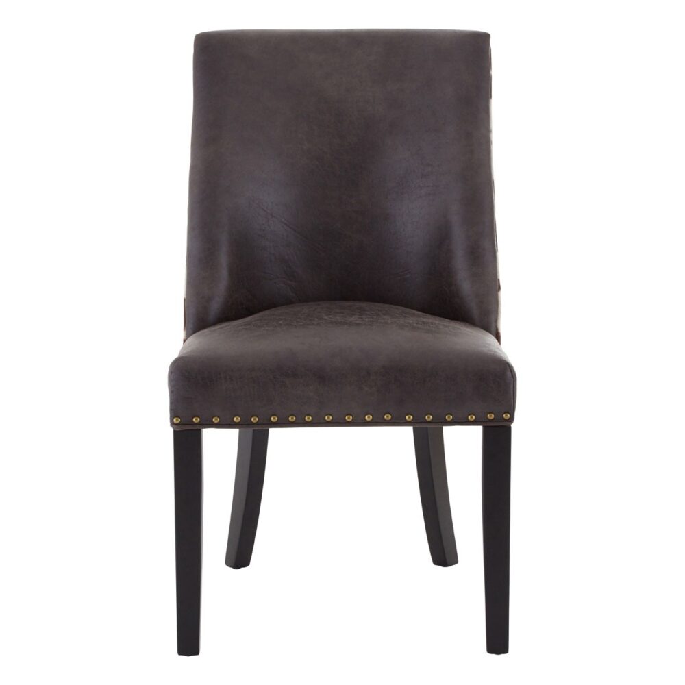Rodeo Dining Chair Brown Faux Leather Brown Cowhide