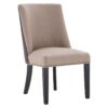 Rodeo Dining Chair Beige Fabric Brown Faux Leather