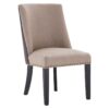 Rodeo Dining Chair Beige Fabric Brown Faux Leather