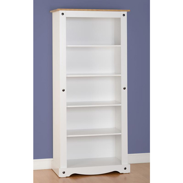 Corona White Tall Bookcase Office Furniture FADS