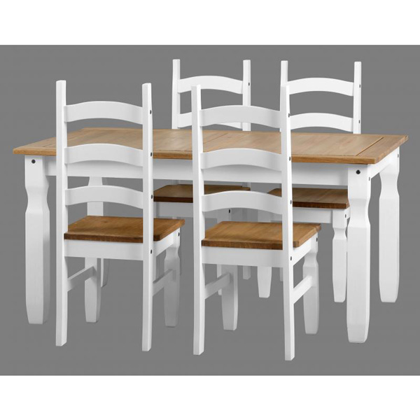 corona white dining set