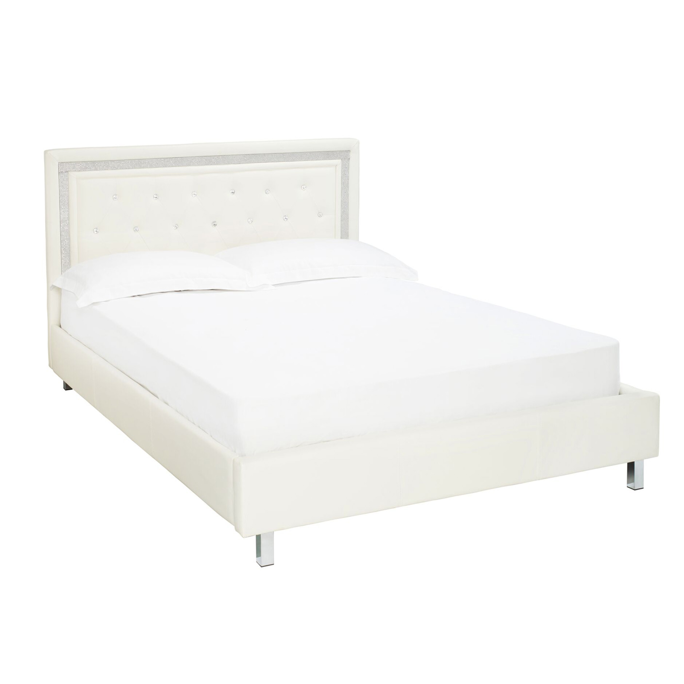 Crystalle Bed Frame Double King Size Leather Beds FADS