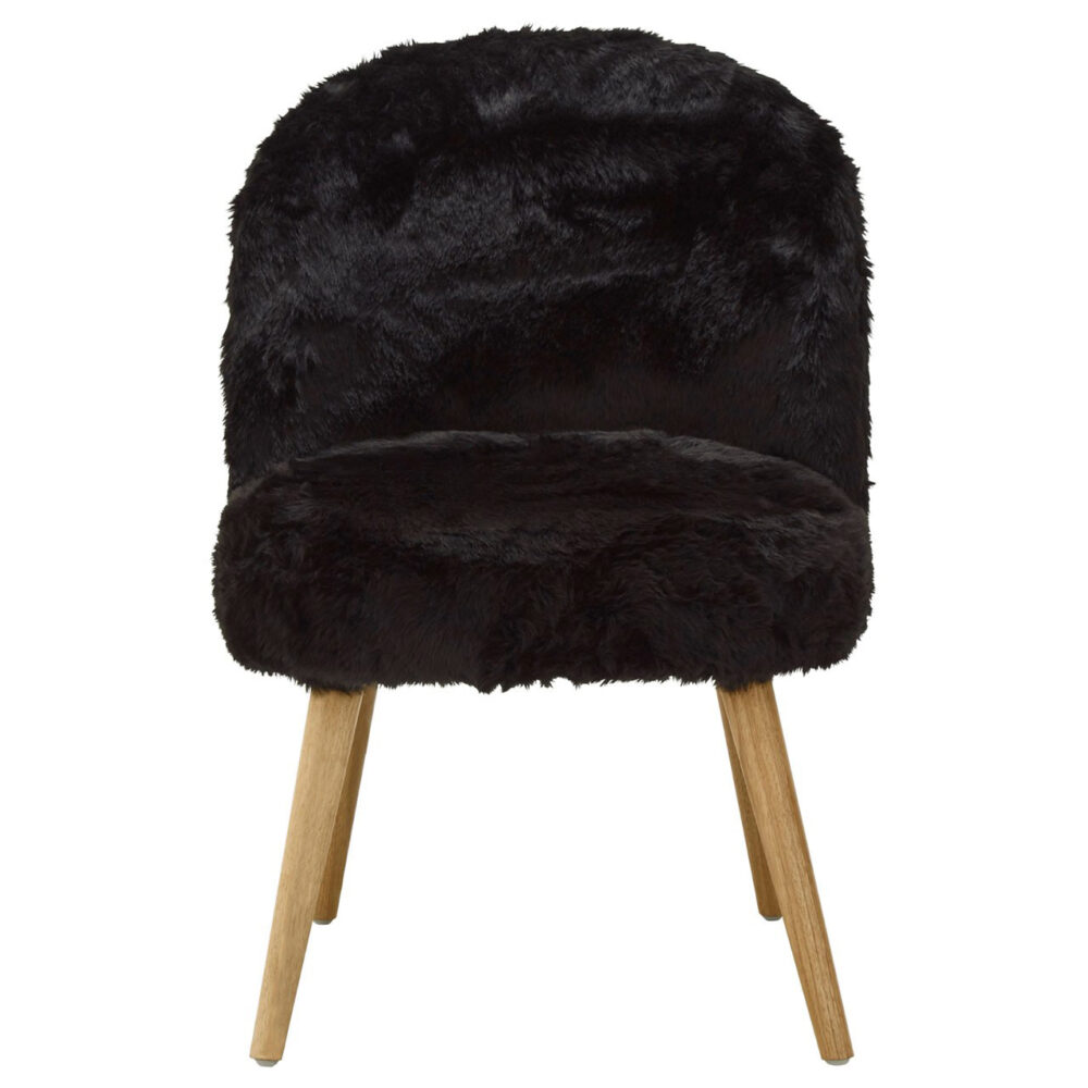 Cabaret Soft Faux Fur Chair Black