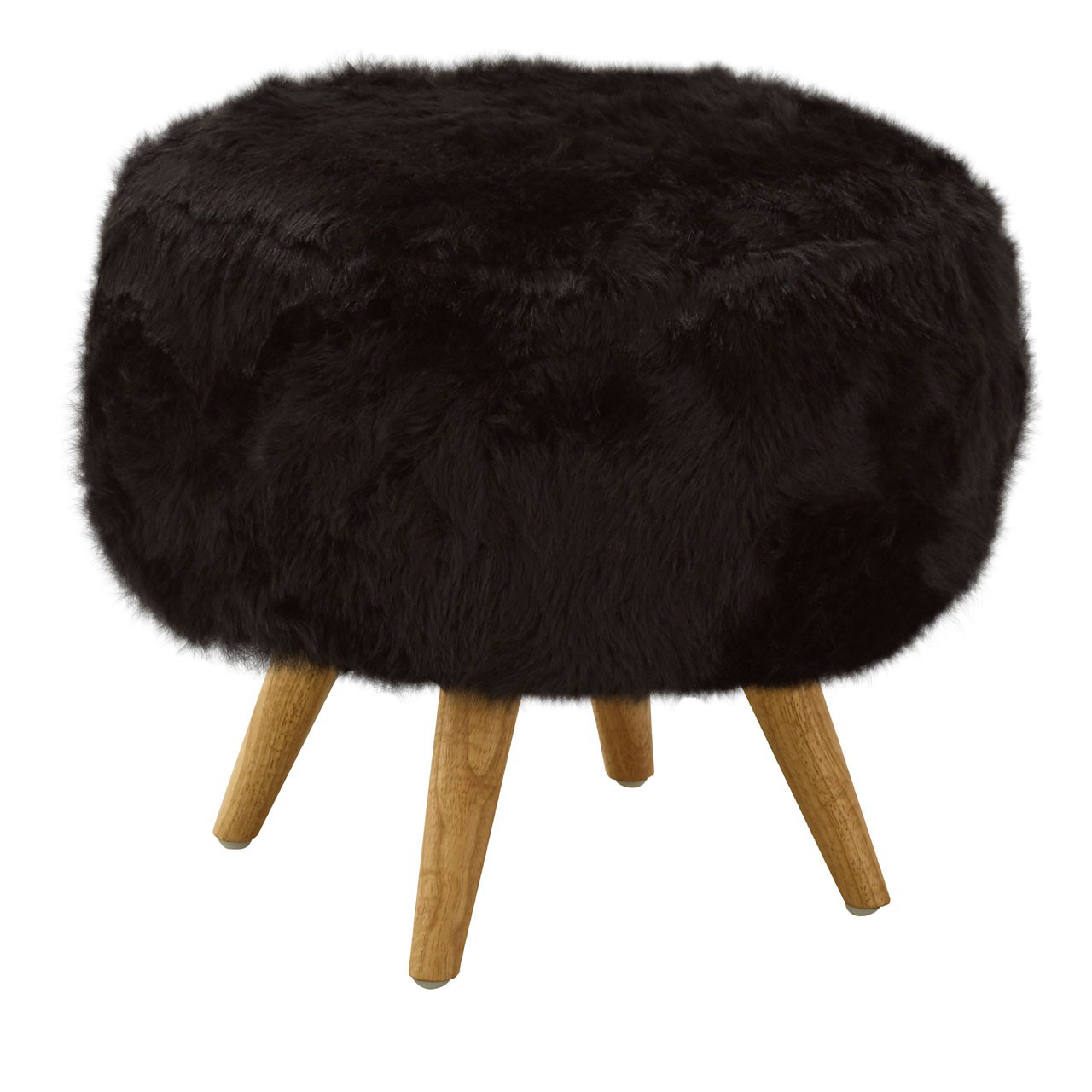 Round faux online fur stool