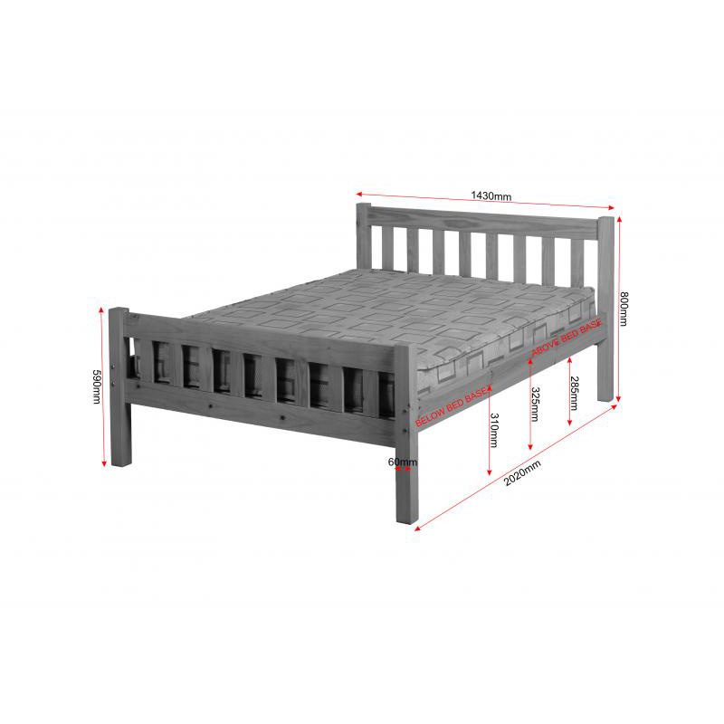 Carlow Double Bed Antique Pine Wooden Beds FADS