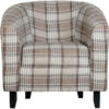 Hammond Fabric Tub Chair Grey Brown Front