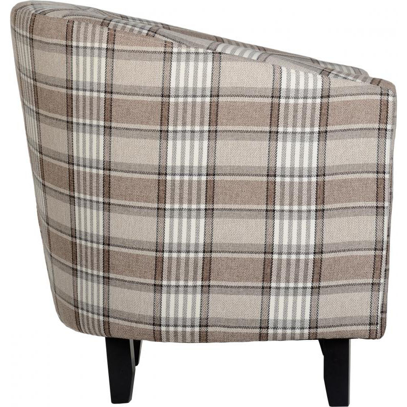 Hammond Fabric Tub Chair Grey Brown Side