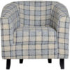 Hammond Fabric Tub Chair Grey Check Front
