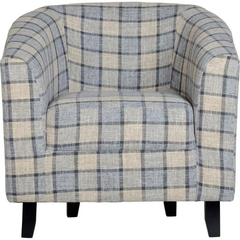 Hammond Fabric Tub Chair Living Furniture Fads Hammond Fabric Tub Chair Living, Tub Chair Grey Check