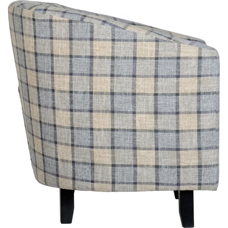 Hammond Fabric Tub Chair Living, Tub Chair Grey Check