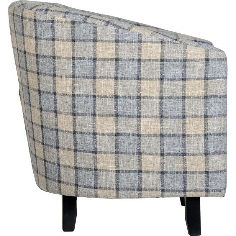 Grey tartan top tub chair