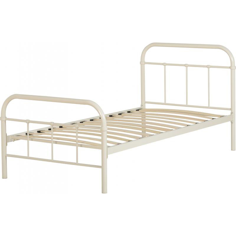 Brooklyn Single Bed Frame Cream Or Black Metal Beds FADS