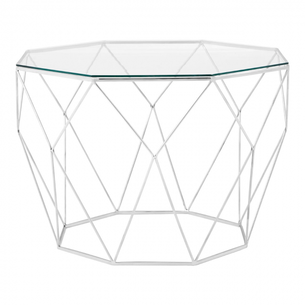 White geometric coffee shop table