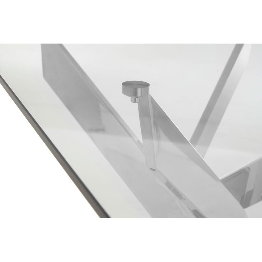 Clear Glass Chrome Dining Table Allure 2