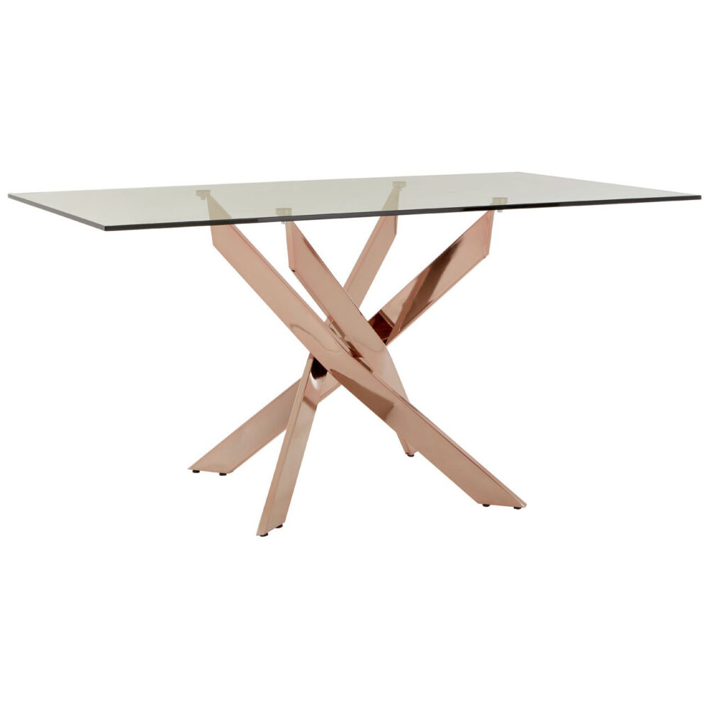 Glass Rose Gold Dining Table Allure