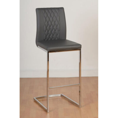 Sienna Grey Leather Faux Bar Chair