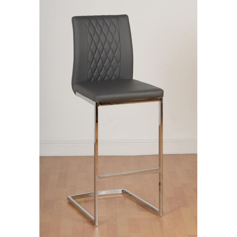 Sienna Grey Faux Leather Bar Chair, Classy Bar Stools Uk