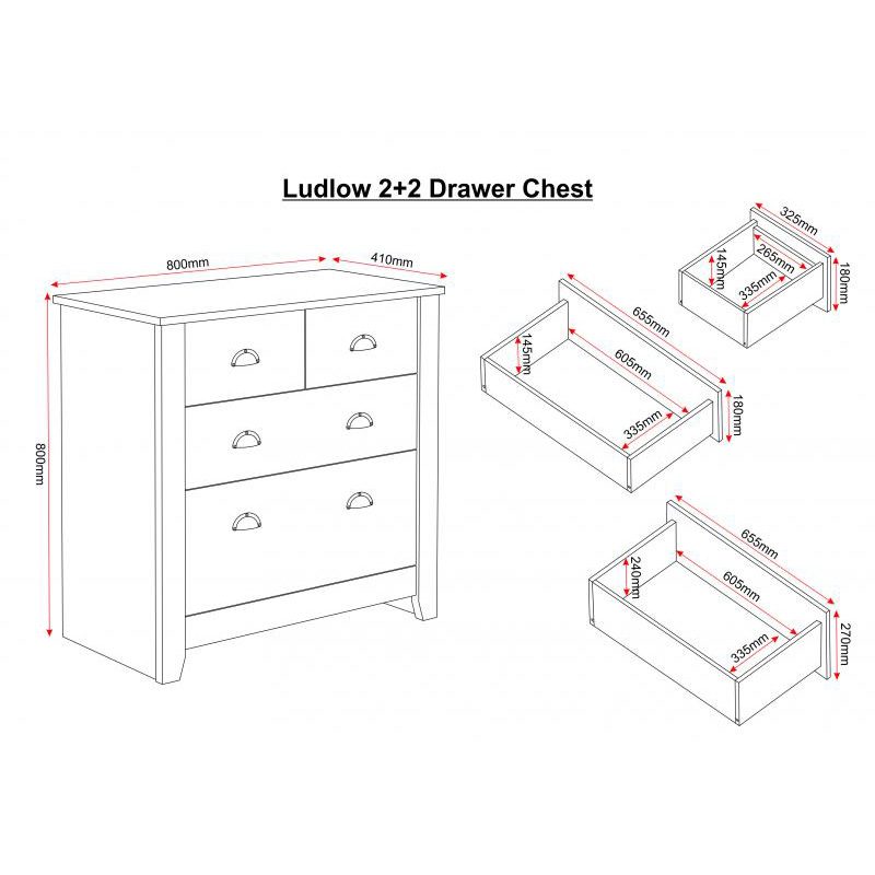 Ludlow White Painted 4 Drawer Chest Chest Of Drawers FADS