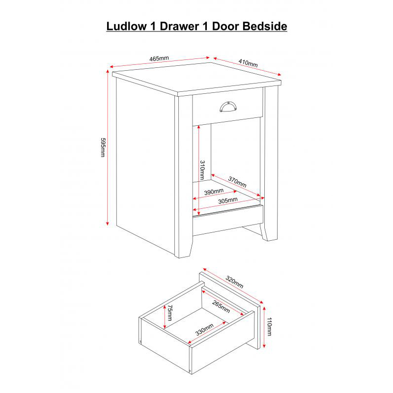 Ludlow White Bedside Table Bedside Table FADS