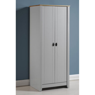 Grey painted 2 door wardrobe