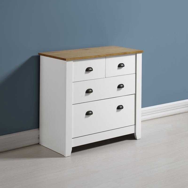 white painted 4 drawer chest