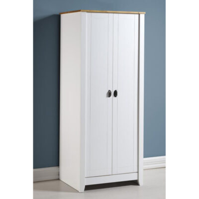 white painted 2 door wardrobe