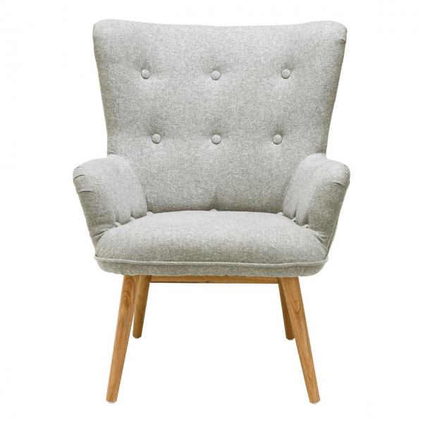 Bergen Muted Grey Fabric Armchair
