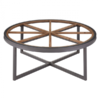 square_trinity wooden glass round coffee table