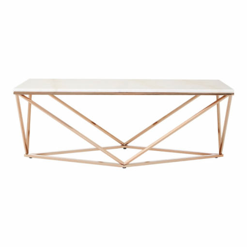 Allure White Faux Marble Coffee Table Living Furniture FADS