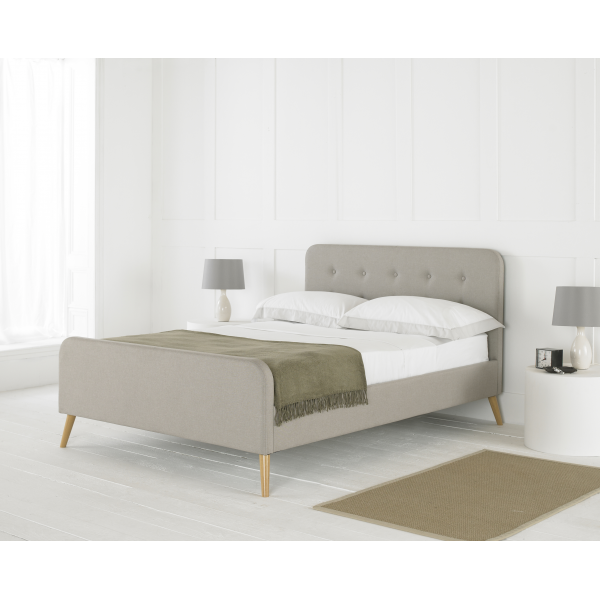 Oatmeal upholstered bed discount
