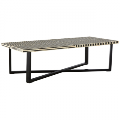 boho black stripe coffee table