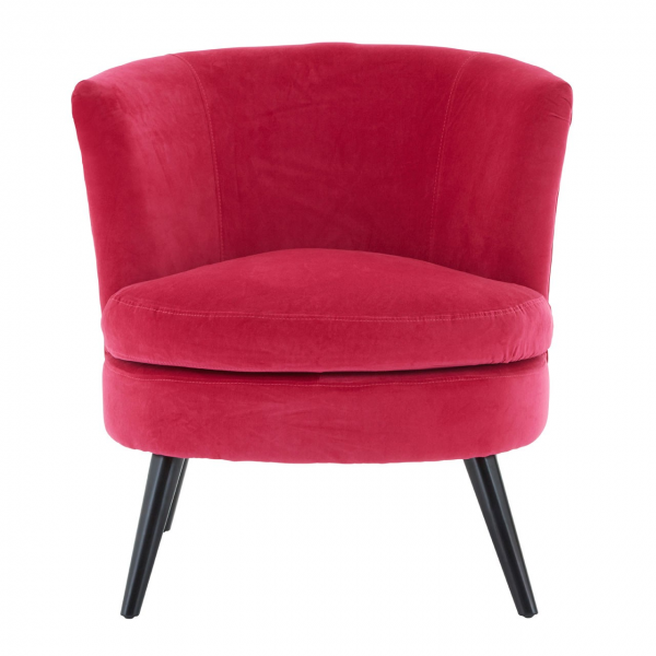 Pink Plush Velvet Round Chair