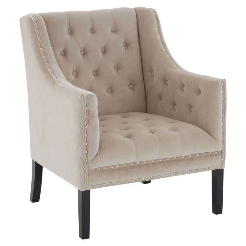 Nora Cream Velvet Armchair