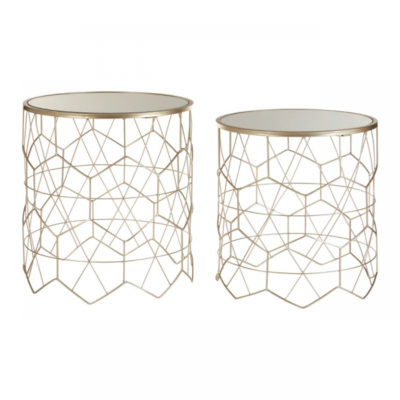 Arcana Champagne Mirrored Side Tables