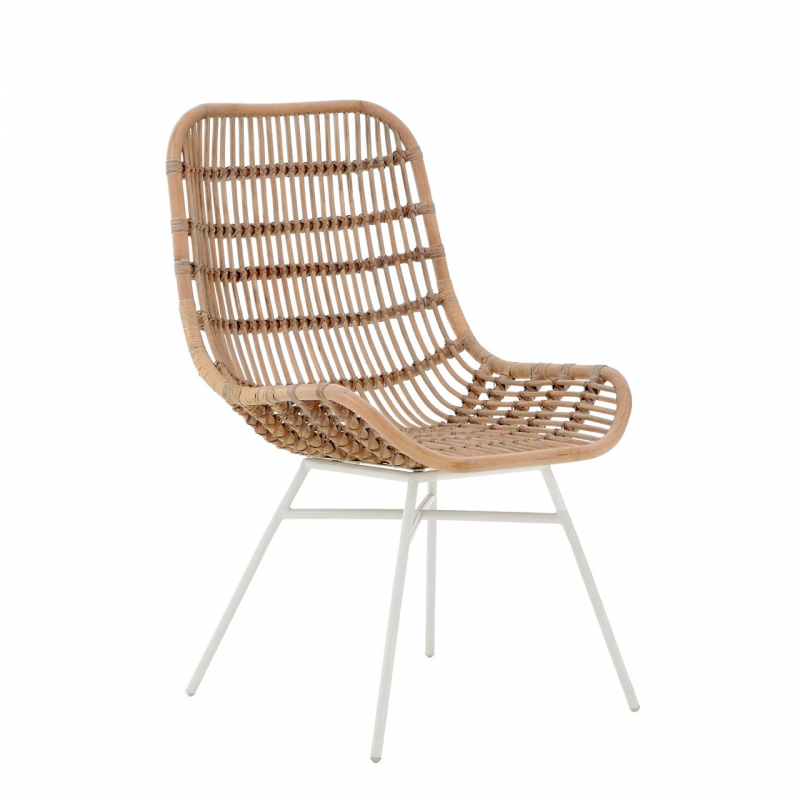 Lagom Natural Rattan Chair Living, White Wicker Dining Chairs Uk