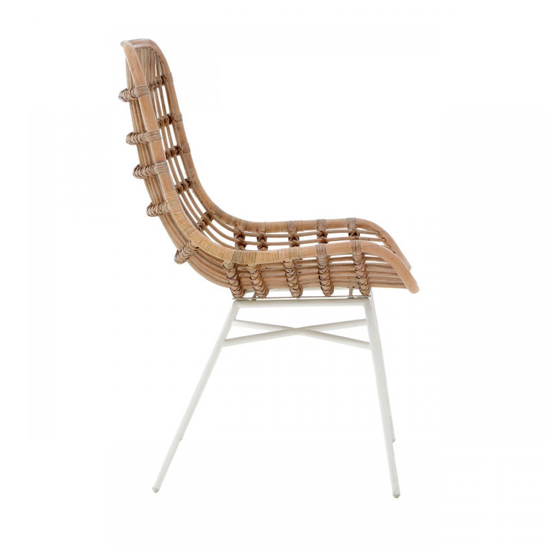 Rattan chair shop white legs