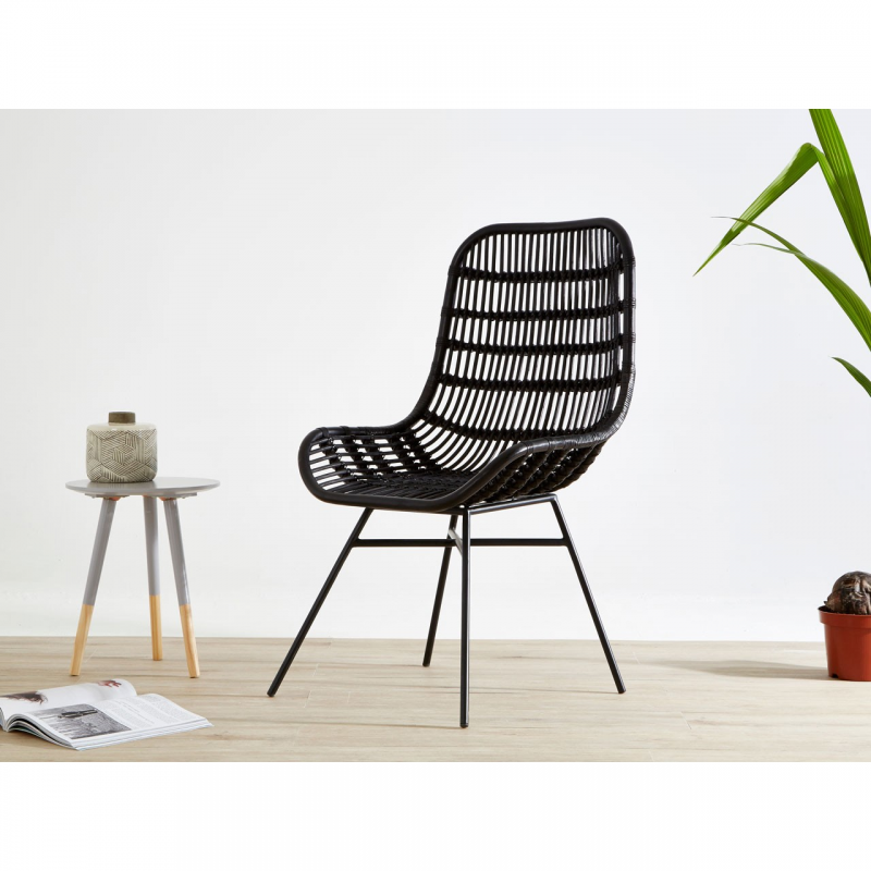 Lagom Black Rattan Chair