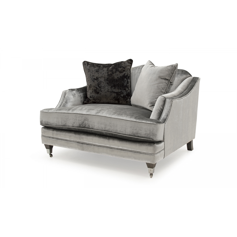 Belvedere Grey Velvet Snuggle Sofa