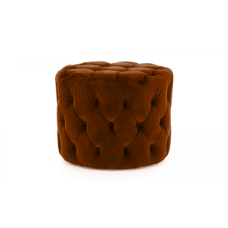 Perkins Orange Velvet Footstool